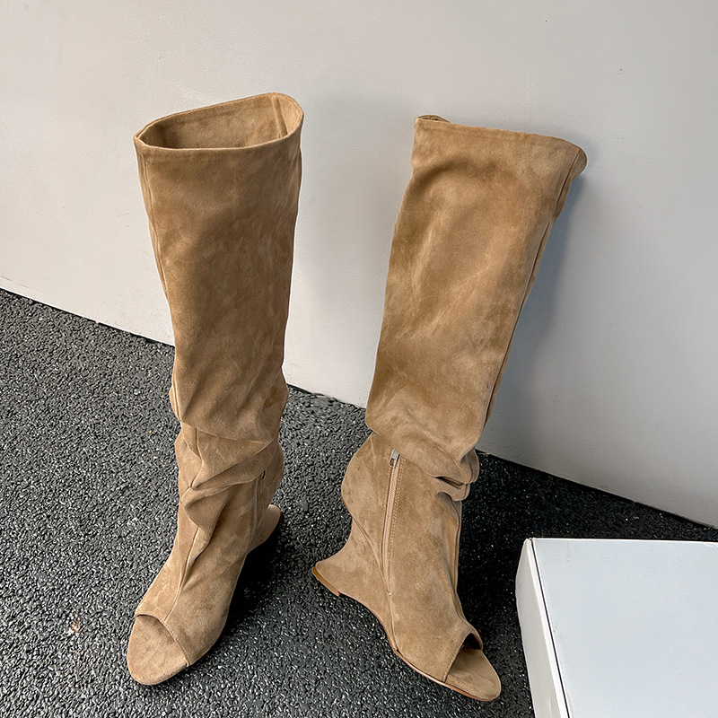 Boot Sock Slouchy - AIYKAZYSDL Garip Kama Topuk Peep Toe