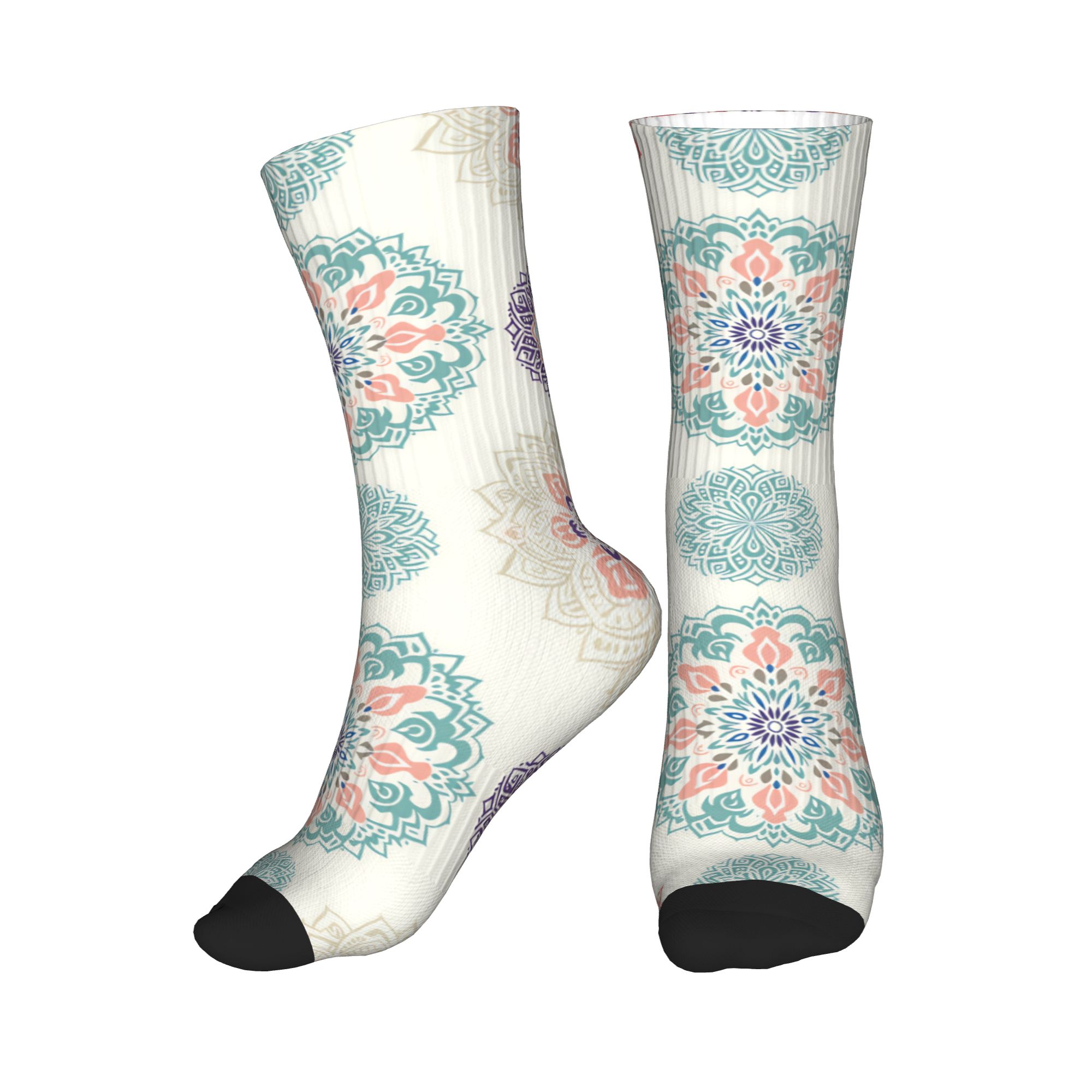 Dress Sock Men - Eğlenceli Erkek Pastel Boho Mandala Desenli