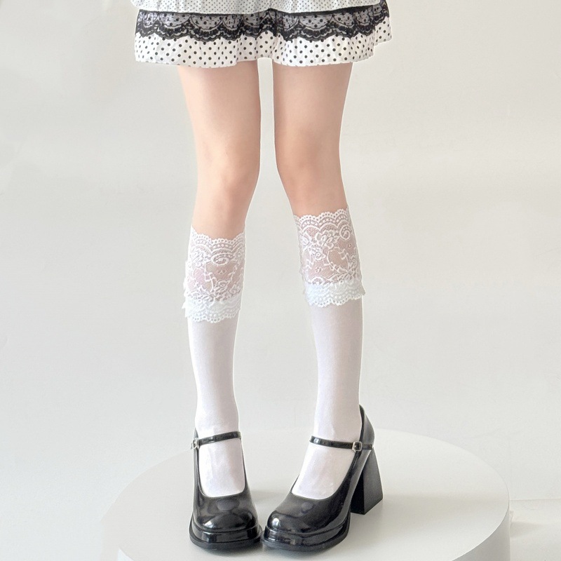 İlkbahar Sonbahar Beyaz Dantel - Boot Sock Slouchy incelemesi ve fiyatı